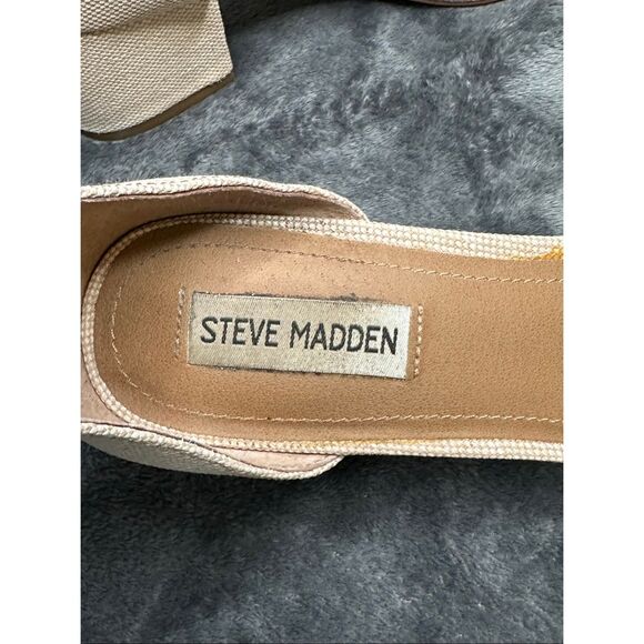 SUNKISSED Multi Raffia Platform Block Heel Studded Women Steve Madden Renee Raffia Block Heel Sandals 10M Natural Ankle Strap Summer
